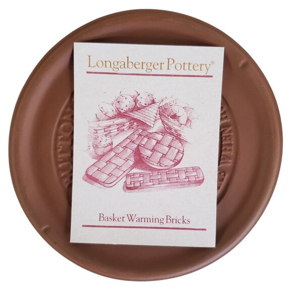 Longaberger Pottery Basket Weave Button Basket Warming Brick Bread #30198 - Picture 4 of 7